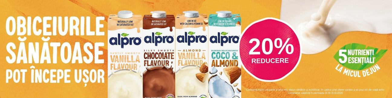 Promotie cu 20% reducere la Alpro