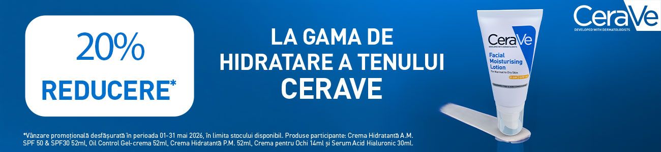 Promotie cu 20% reducere la Cerave Hidratare