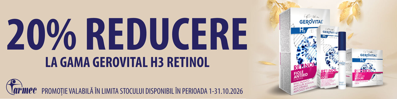 Promotie cu 20% reducere la Gerovital H3 Retinol