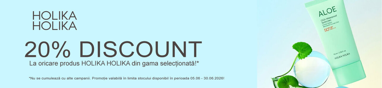 Promotie cu 20% reducere la Holika Holika