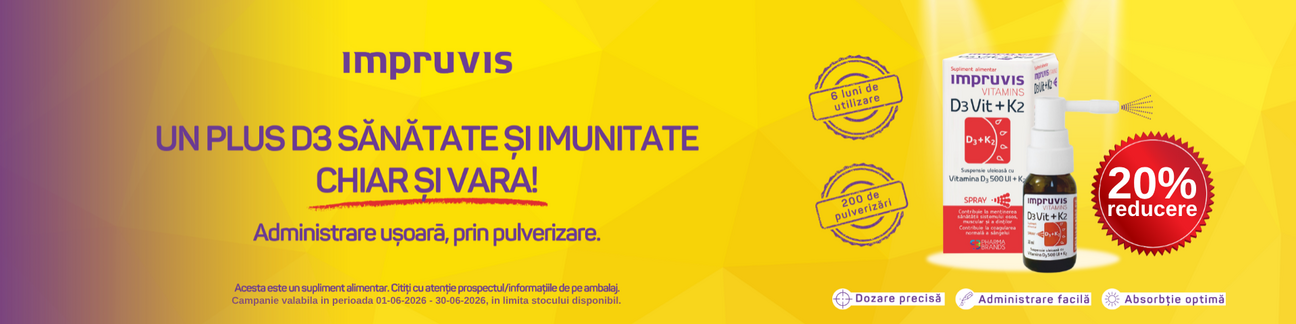 Promotie cu 20% reducere la Impruvis D3Vit + K2