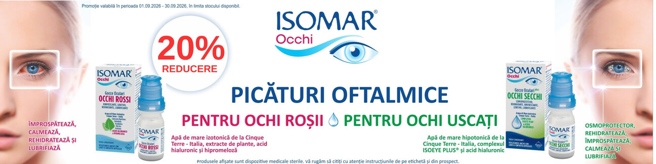 Promotie cu 20% reducere la Isomar - Ochi