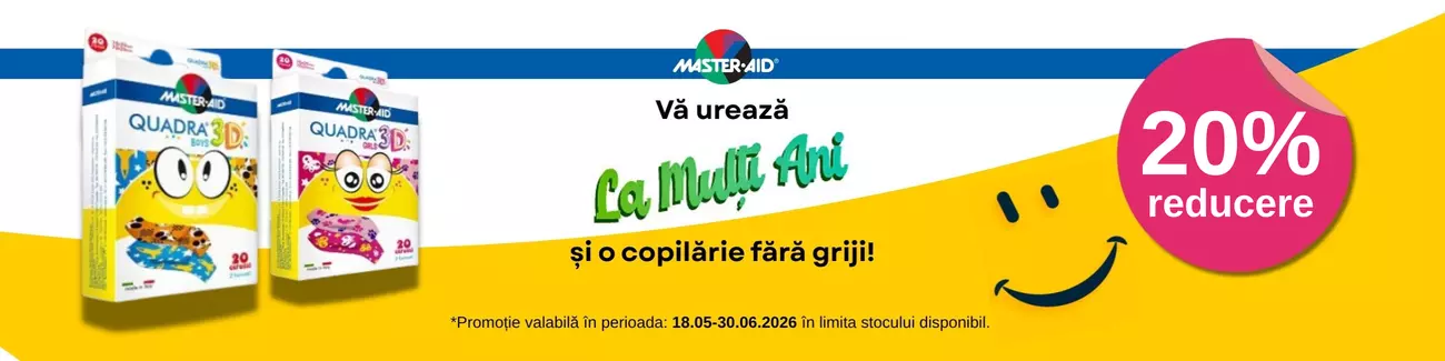Promotie cu 20% reducere la Master-Aid - Ziua Copilului