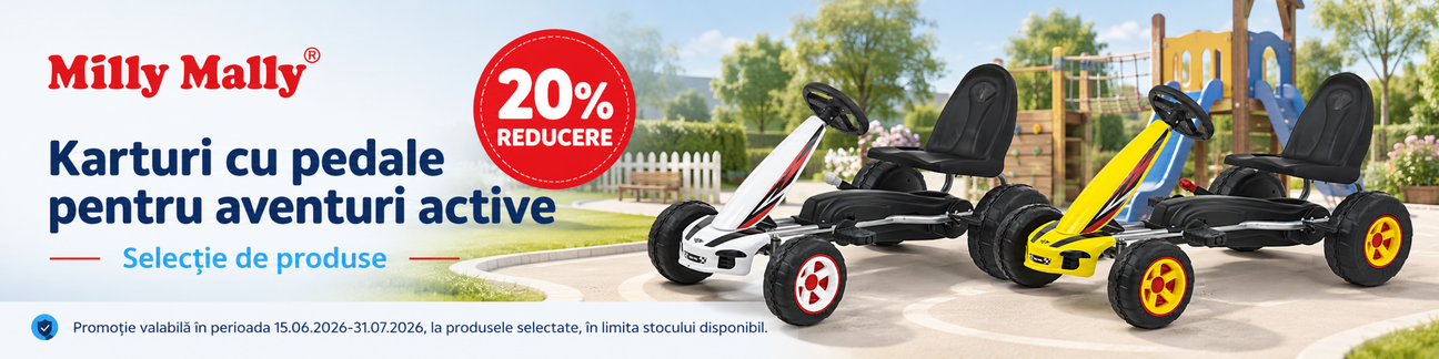 Promotie cu 20% reducere la Milly Mally Karturi cu pedale