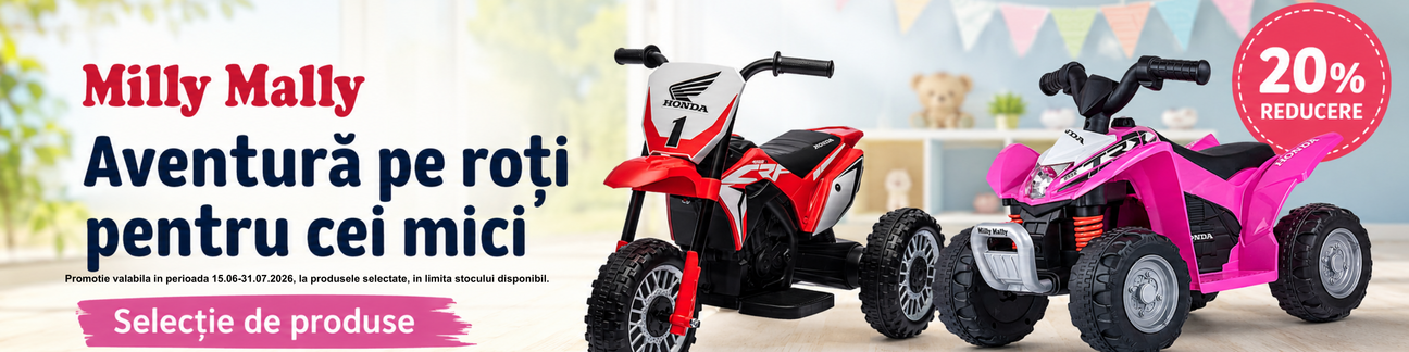 Promotie cu 20% reducere la Milly Mally Motocicleta si ATV electric
