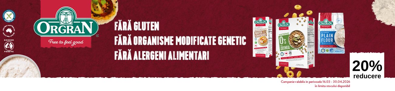 Promotie cu 20% reducere la Orgran