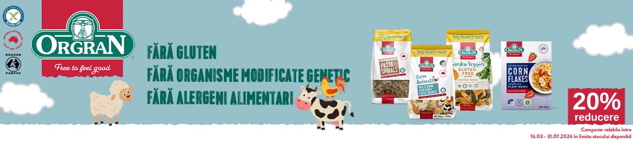 Promotie cu 20% reducere la Orgran