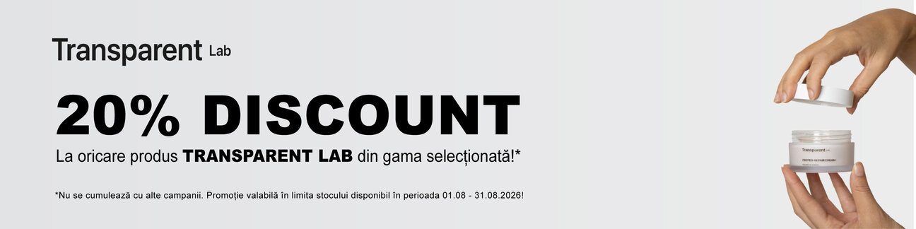 Promotie cu 20% reducere la Transparent Lab