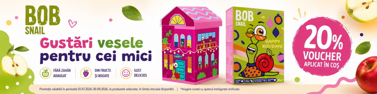 Promotie cu 20% voucher aplicat in cos la Bob Snail