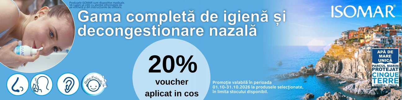 Promotie cu 20% voucher aplicat in cos la Isomar