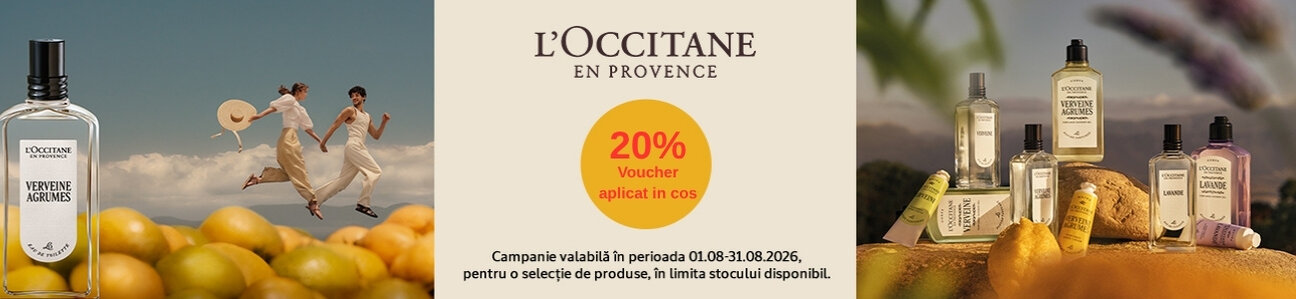 Promotie cu 20% voucher aplicat in cos la L'Occitane