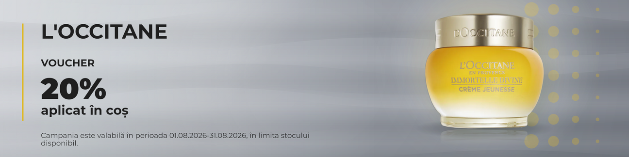 Promotie cu 20% voucher aplicat in cos la L'Occitane