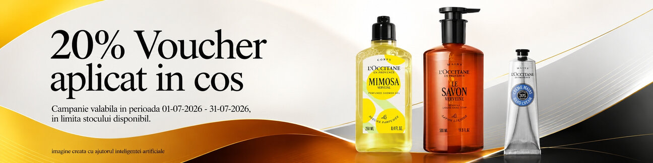 Promotie cu 20% Voucher aplicat in cos la L'Occitane