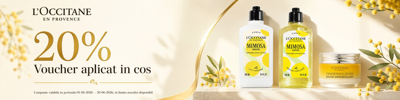 Promotie cu 20% Voucher aplicat in cos la L'Occitane
