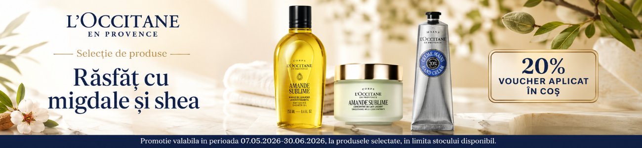 Promotie cu 20% Voucher aplicat in cos la L'Occitane