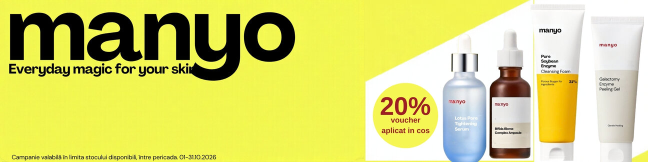 Promotie cu 20% voucher aplicat in cos la Manyo