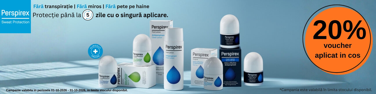 Promotie cu 20% voucher aplicat in cos la Perspirex