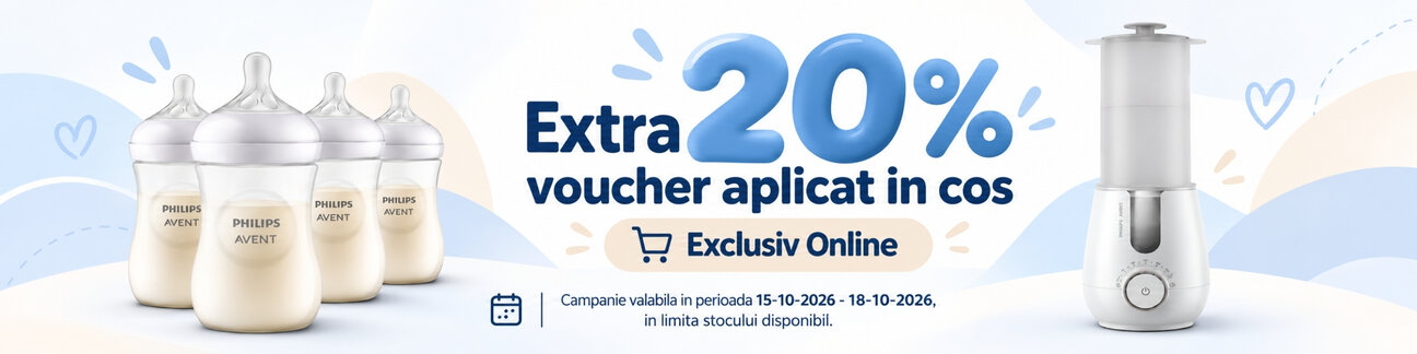 Promotie cu 20% voucher aplicat in cos la Philips Avent