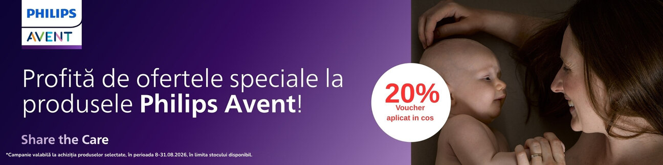 Promotie cu 20% voucher aplicat in cos la Philips Avent