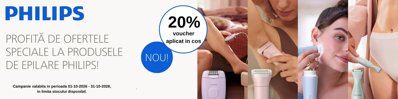 Promotie cu 20% voucher aplicat in cos la Philips