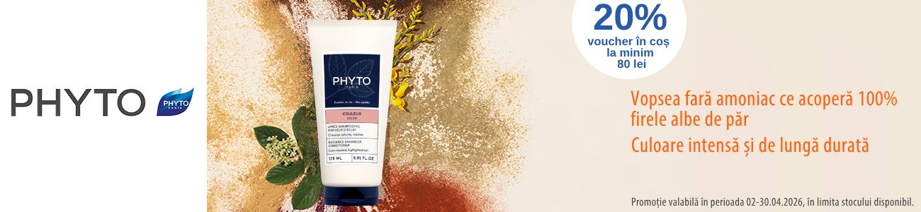 Promotie cu 20% voucher aplicat in cos la Phyto