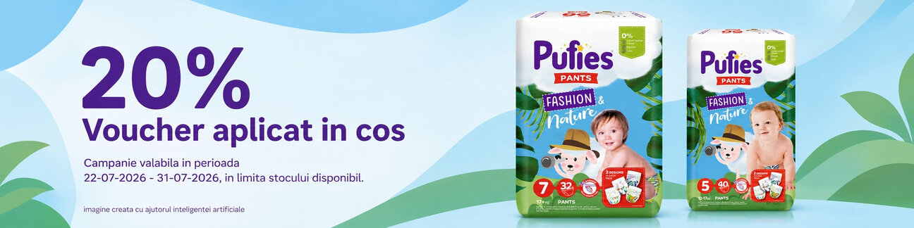 Promotie cu 20% Voucher aplicat in cos la Pufies