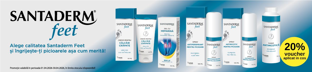 Promotie cu 20% voucher aplicat in cos la Santaderm 4Feet