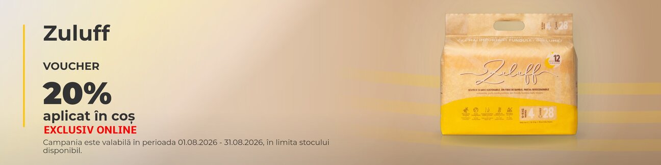 Promotie cu 20% voucher aplicat in cos la Zuluff