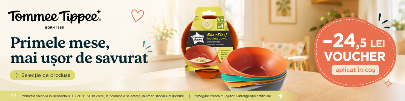 Promotie cu 24.5 lei voucher aplicat in cos la Tommee Tippee set 4 castroane