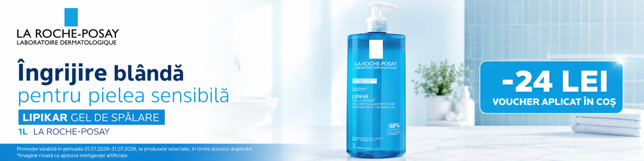 Promotie cu 24 lei voucher aplicat in cos la La Roche Posay Lipikar Gel Spalare 1L