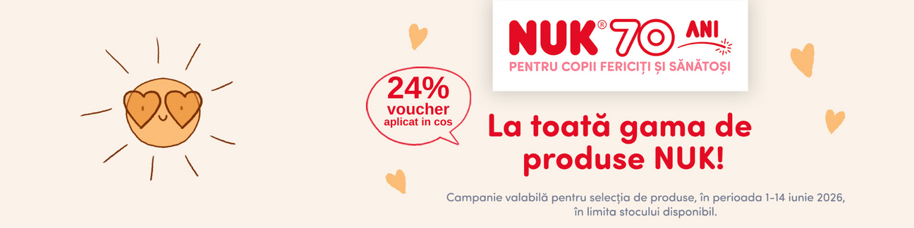 Promotie cu 24% voucher aplicat in cos la Nuk