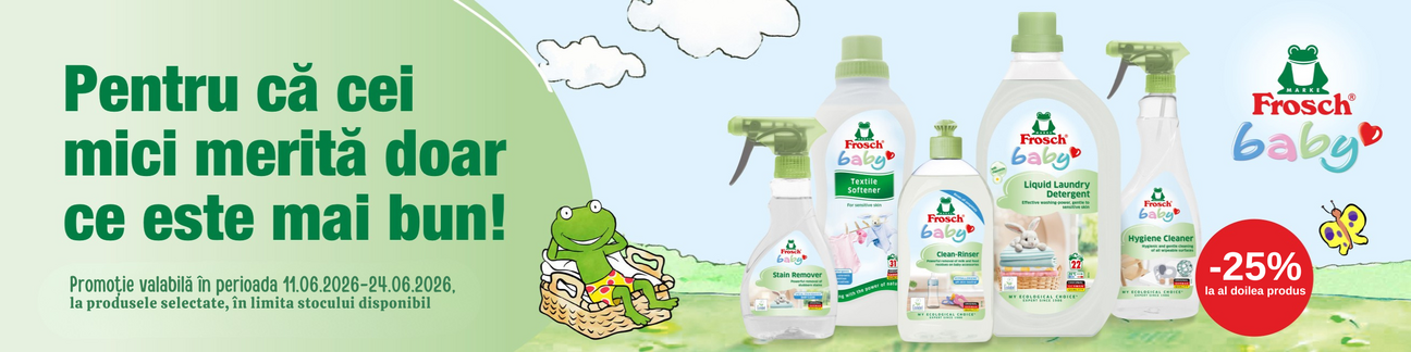 Promotie cu 25% reducere la al doilea produs Frosch