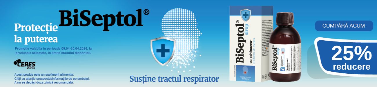 Promotie cu 25% reducere la BiSeptol Sirop Dacia Plant