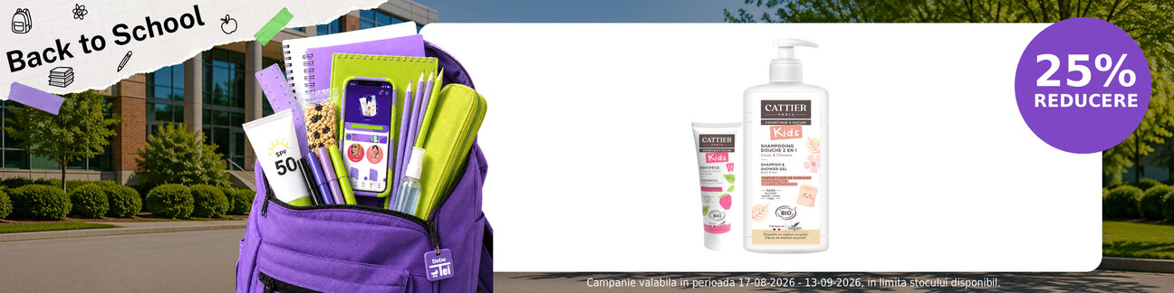 Promotie cu 25% reducere la Cattier - Back to School