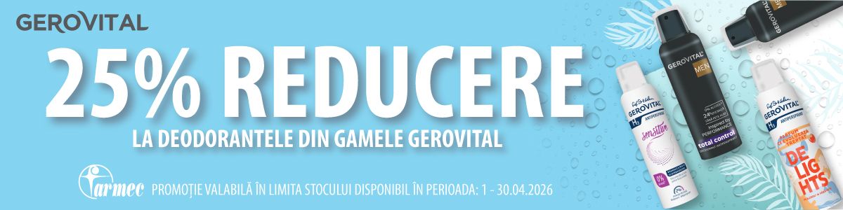 Promotie cu 25% reducere la Gerovital Deodorant