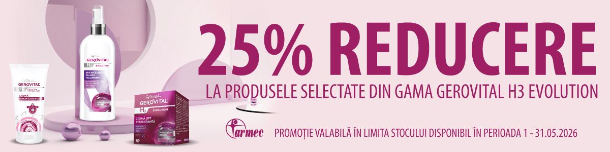 Promotie cu 25% reducere la Gerovital H3 Evolution & Perfect Look
