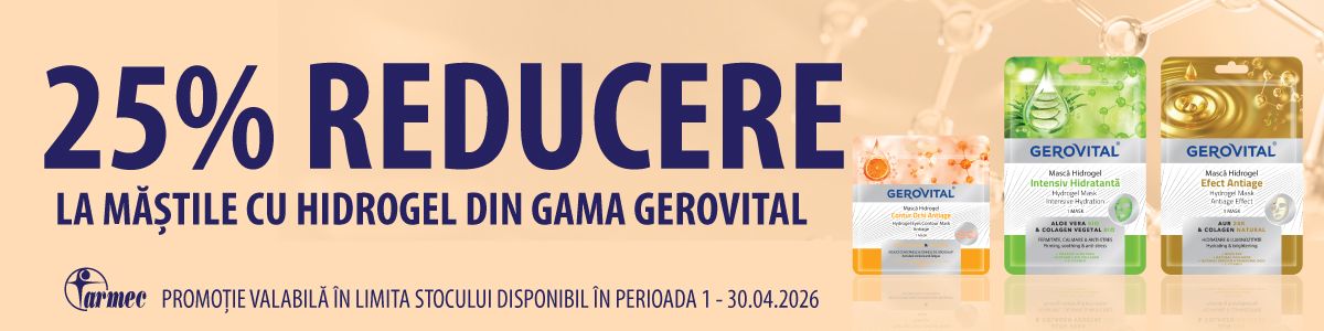 Promotie cu 25% reducere la Gerovital Masca Hidrogel