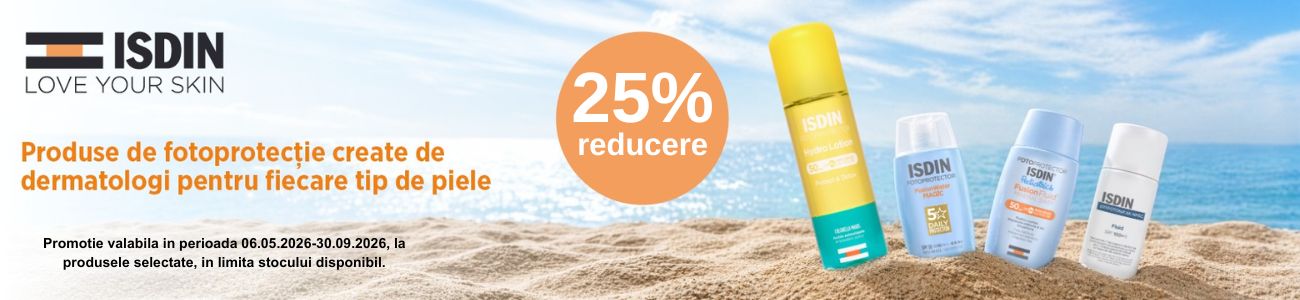 Promotie cu 25% reducere la Isdin Sun