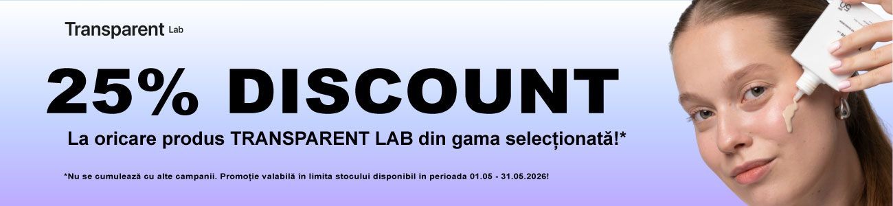 Promotie cu 25% reducere la Transparent Lab
