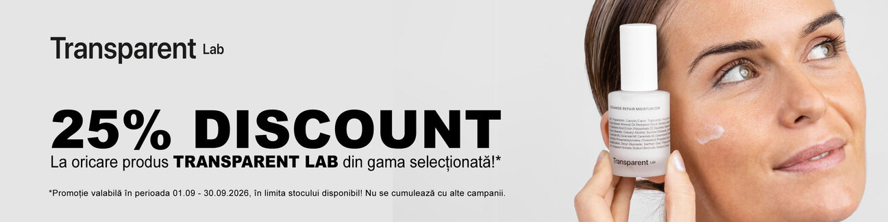 Promotie cu 25% reducere la Transparent Lab
