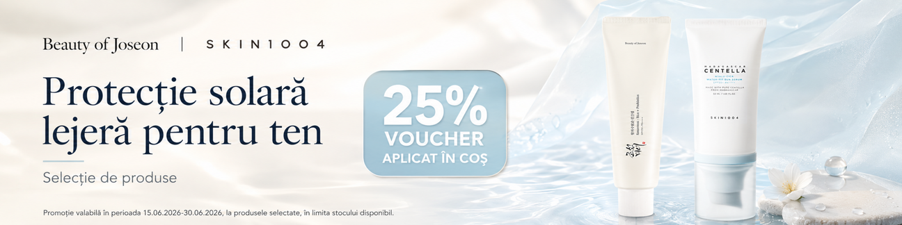 Promotie cu 25% voucher aplicat in cos la Beauty of Joseon Refil Sun Cream si SKin1004 Centella Hyalu-Cica