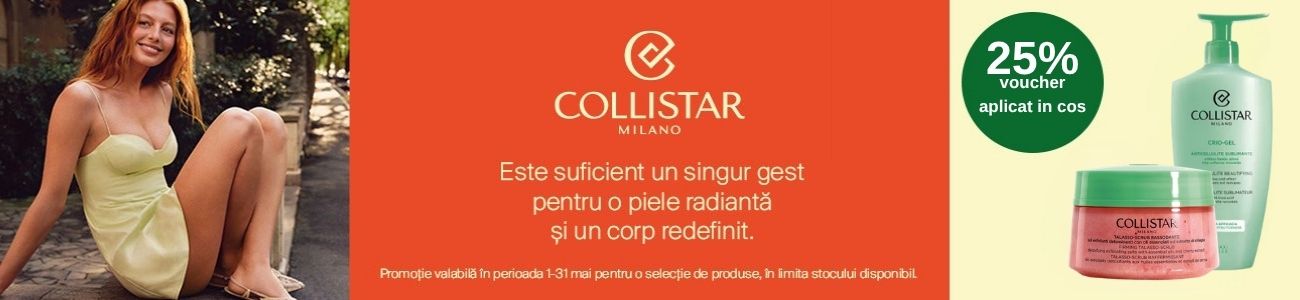 Promotie cu 25% voucher aplicat in cos la Collistar