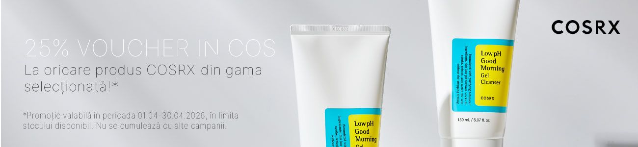 Promotie cu 25% voucher aplicat in cos la Cosrx