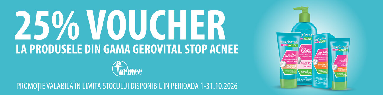 Promotie cu 25% voucher aplicat in cos la Gerovital Stop Acnee