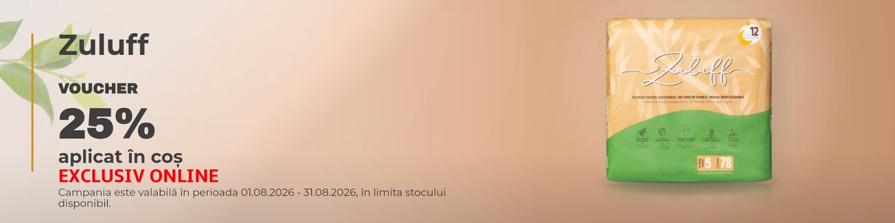 Promotie cu 25% voucher aplicat in cos la Zuluff