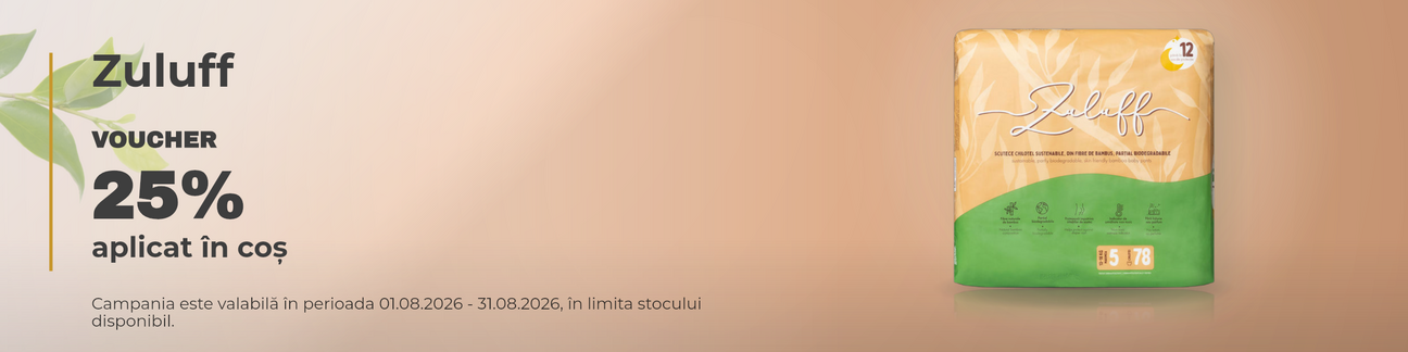 Promotie cu 25% voucher aplicat in cos la Zuluff
