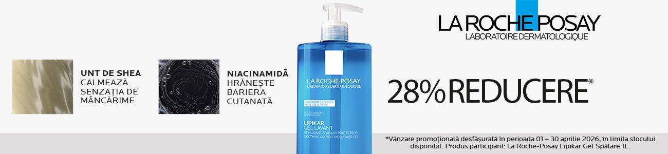 Promotie cu 28% reducere la La Roche Posay Lipikar gel spalare 1L