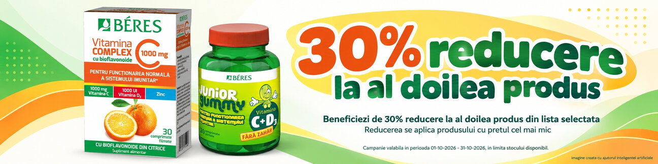 Promotie cu 30% reducere la al doilea produs Beres