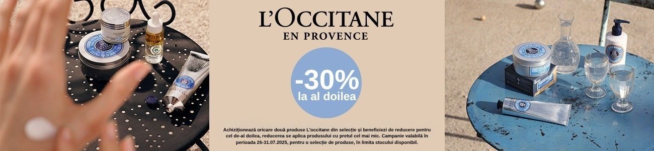 Promotie cu 30% Reducere la al doilea produs L'occitane