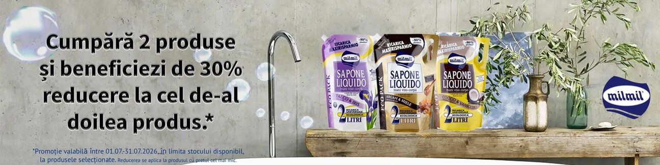 Promotie cu 30% reducere la al doilea produs Mil Mil
